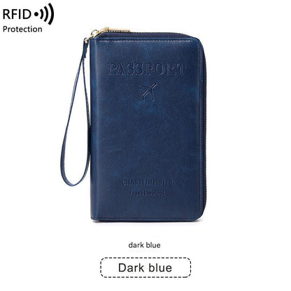 Waterproof passport wallet in sky blue