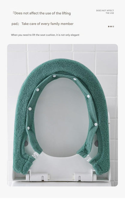 Extra thick toilet seat cover in dark green