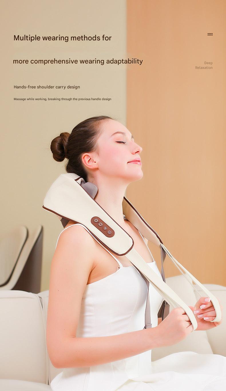 Rechargeable shoulder massager in beige
