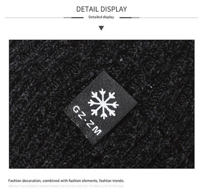 Men's winter knit hat in black color