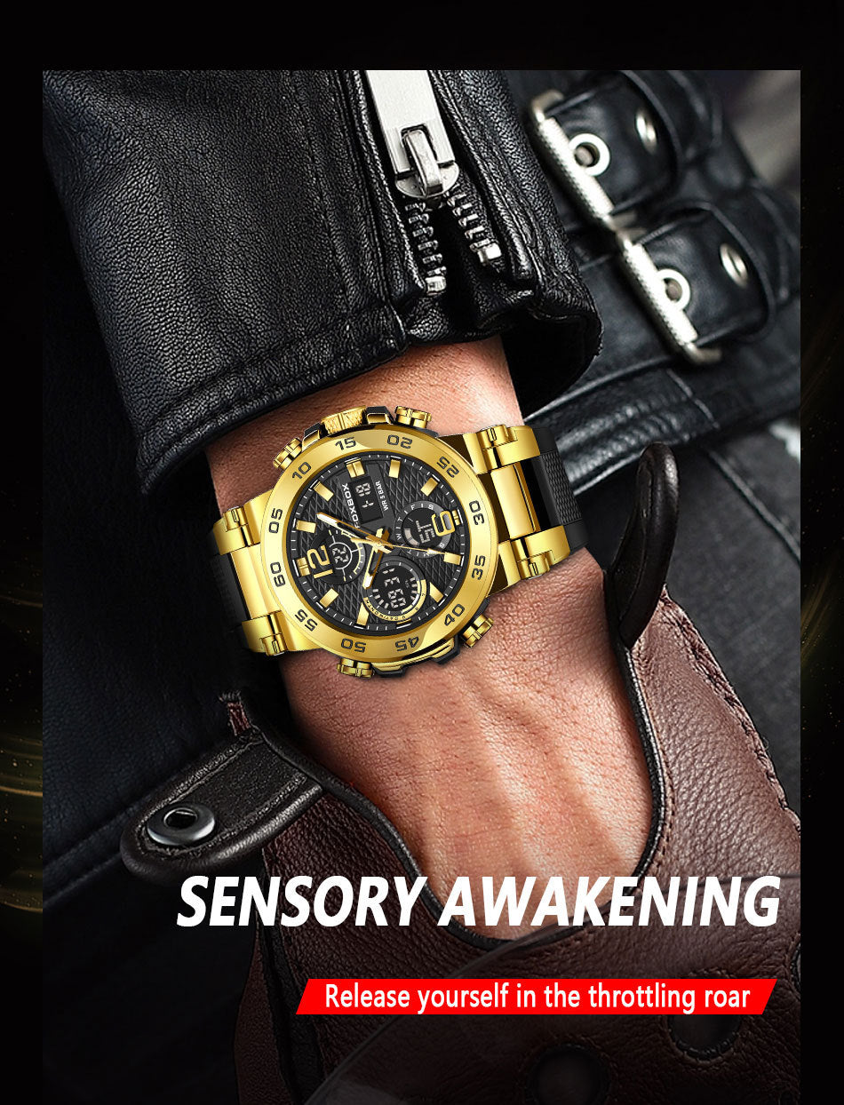 Luminous features on men's wristwatch