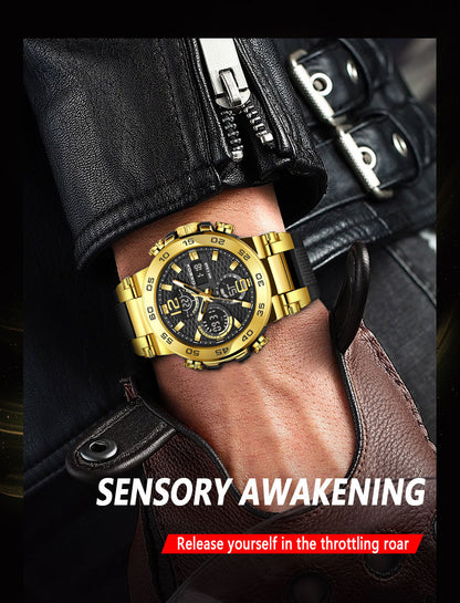 Luminous features on men's wristwatch