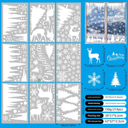 Colorful Christmas static cling decoration on window