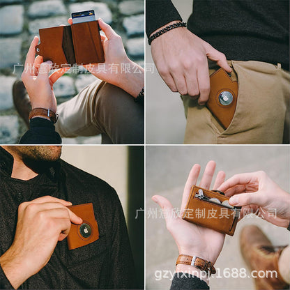 Vintage leather wallet front view