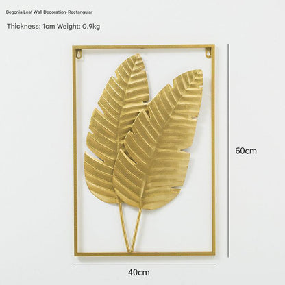 Decorative metal wall art in entryway