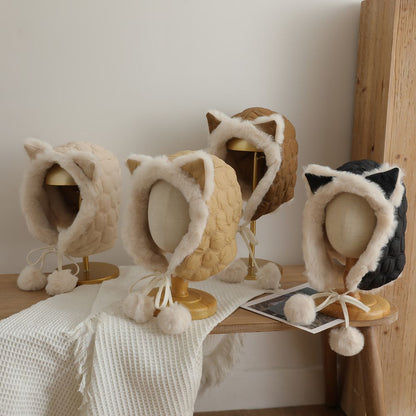 Cozy Fox Ear Plush Hat Image 3