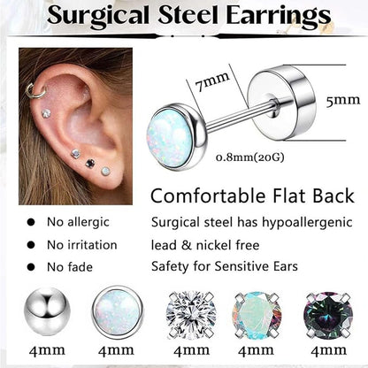 Stainless Steel Geometric Earrings Set Image 2