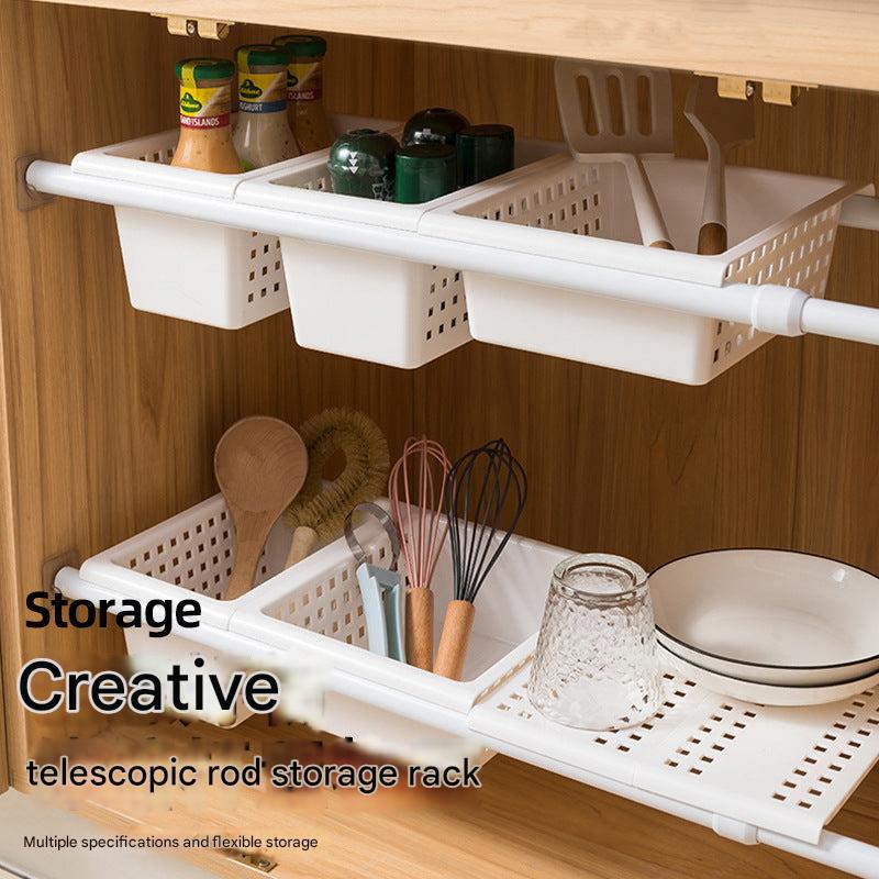 Stylish storage rack in bathroom