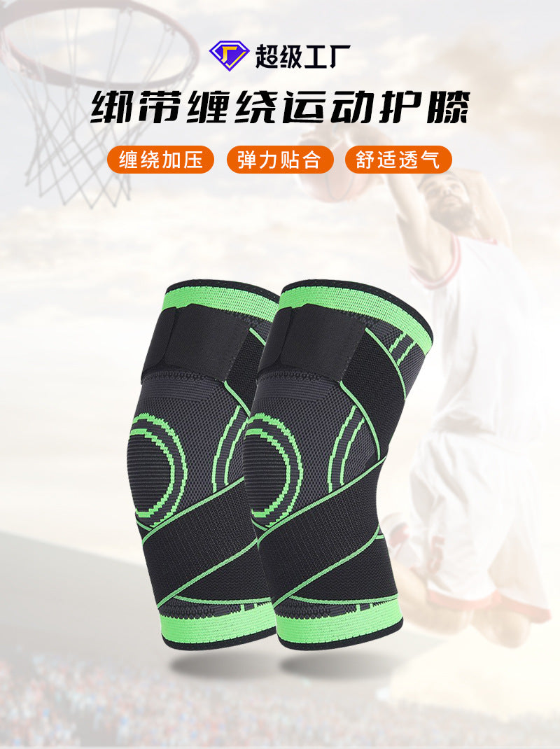 Compression knee brace in bright orange