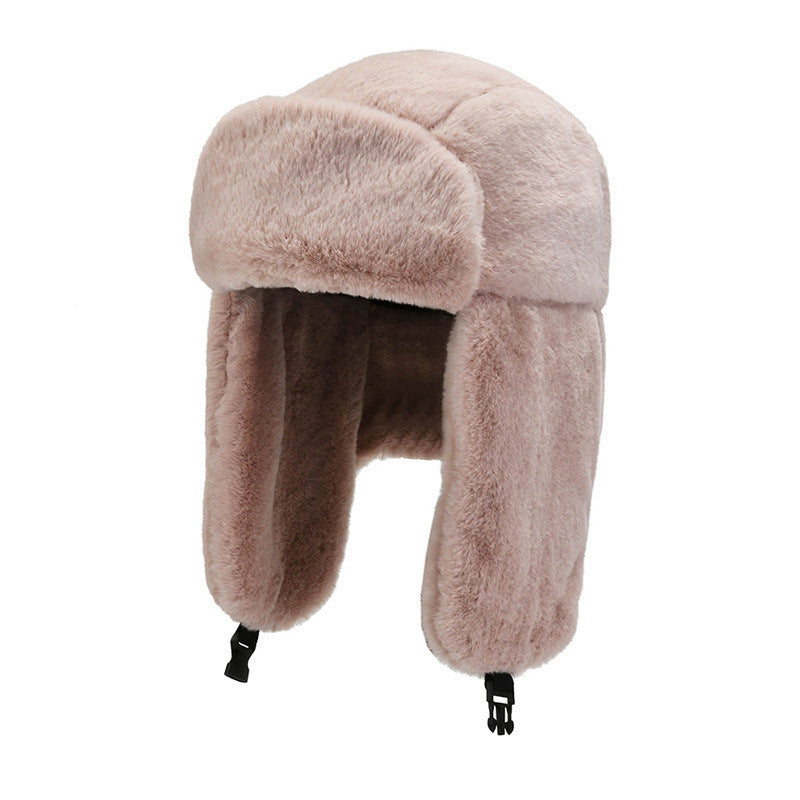 Winter earflap hat with triangular logo