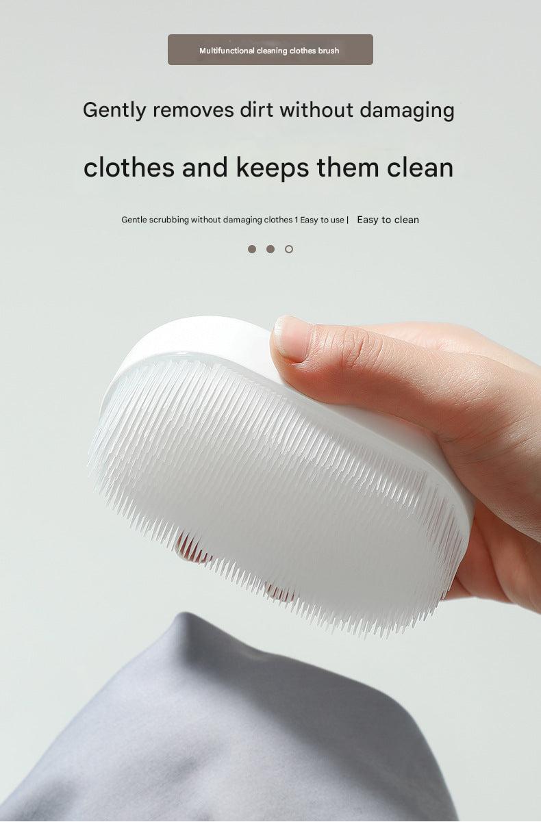 Soft bristle laundry cleaning brush for delicate fabrics