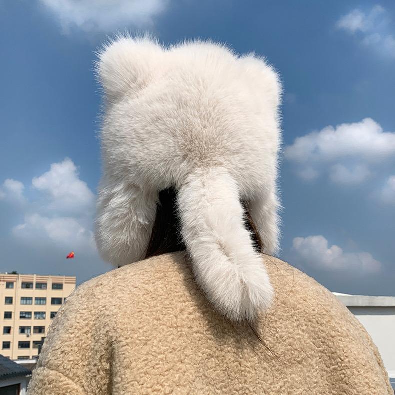 Cute plush winter hat with bear ears image 1