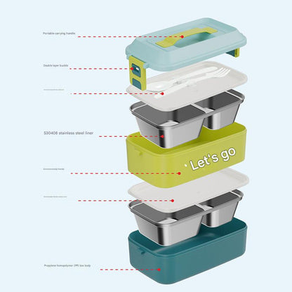 Portable Double-Layer Stainless Steel Lunch Box Image 4