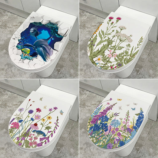 Cute Dolphin Toilet Seat Sticker Image 10