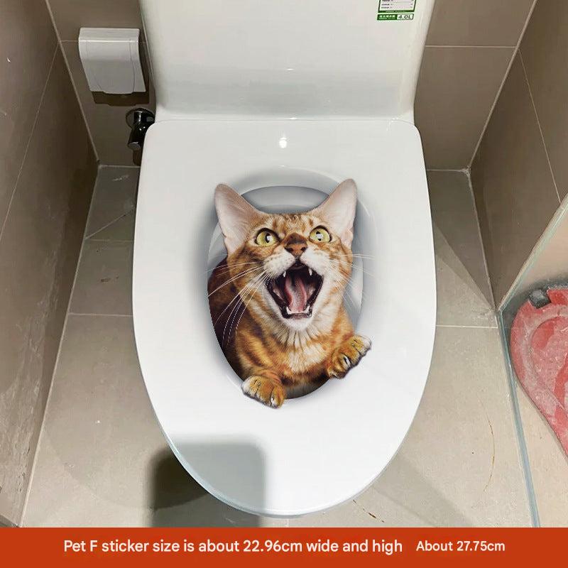 3D cat toilet sticker design 7