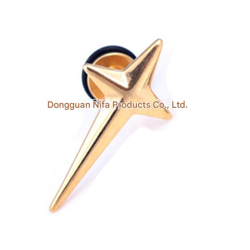 Trendy titanium steel cross earrings for men
