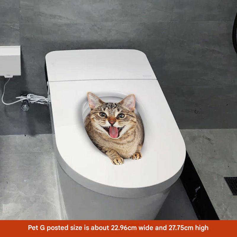 3D cat toilet sticker design 6