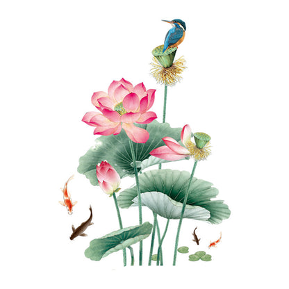Waterproof floral toilet sticker design