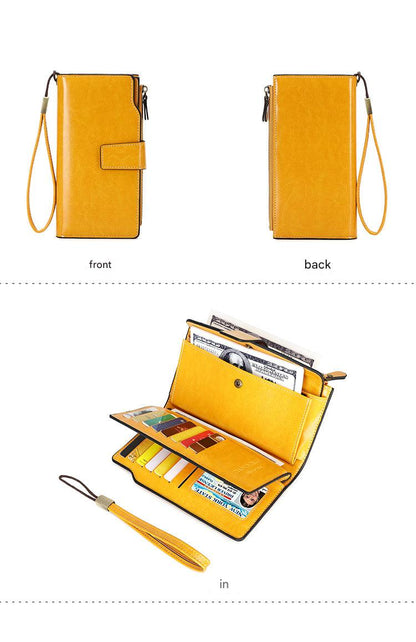 Durable long wallet with RFID protection
