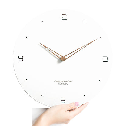 Elegant wall clock with minimalist design in living room