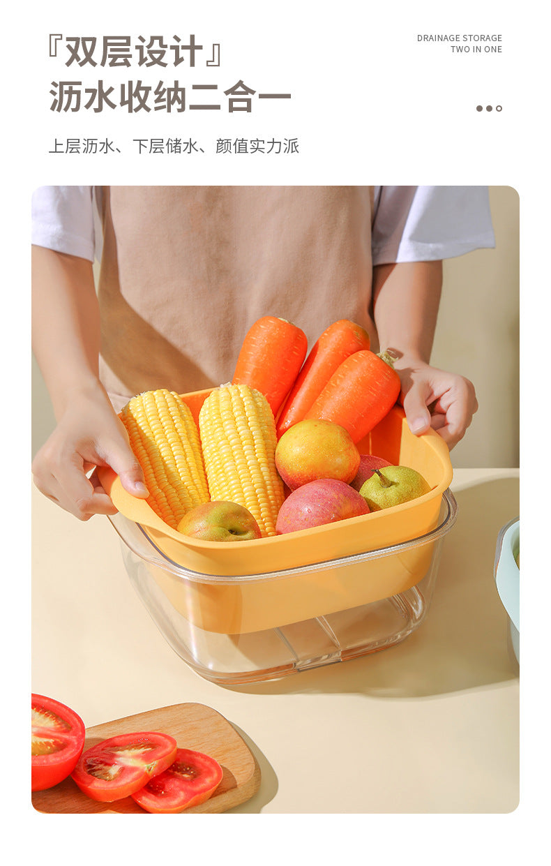 Double Layer Vegetable Washing Basket Image 8