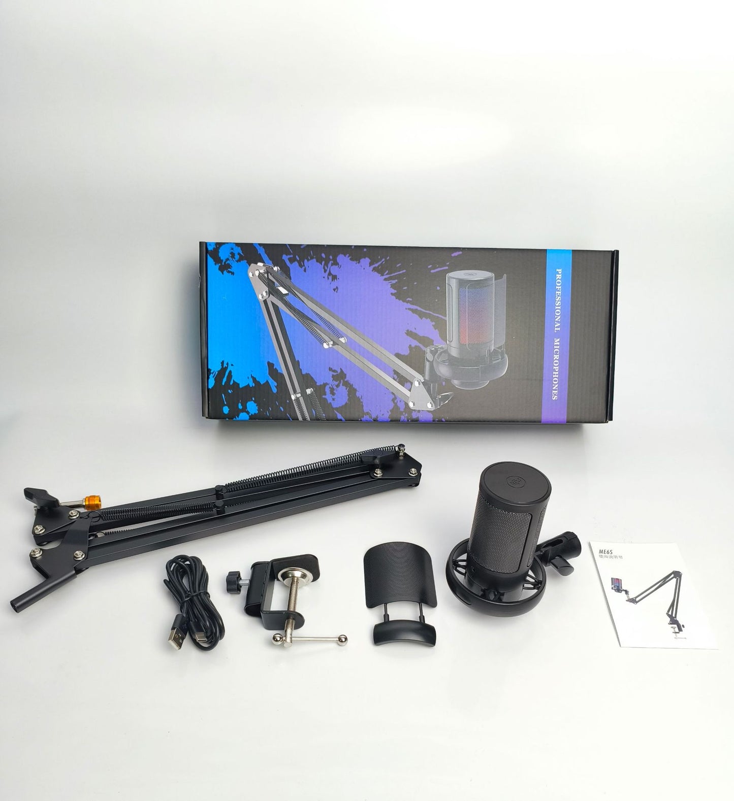 Image of Professional USB Condenser Microphone with adjustable arm