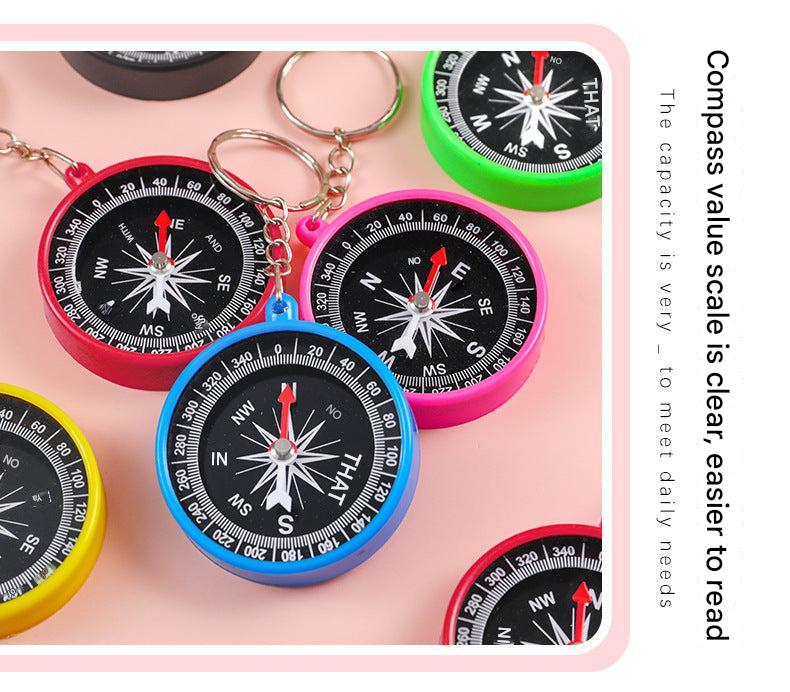 colorful mini compass on keychain