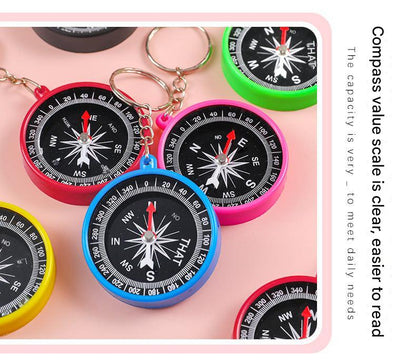 colorful mini compass on keychain