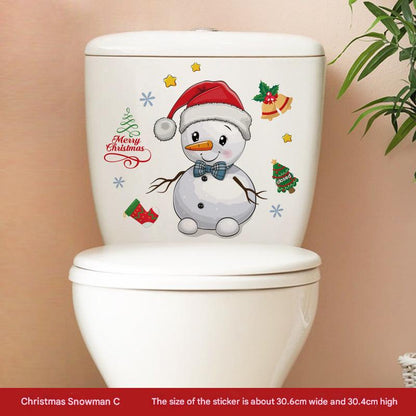 self-adhesive Santa bathroom decor 5