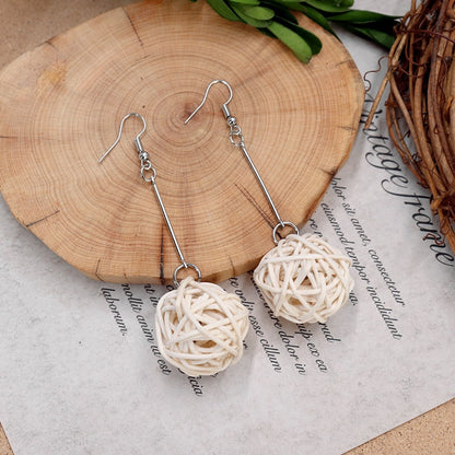 Bohemian vintage rattan earrings stylish design
