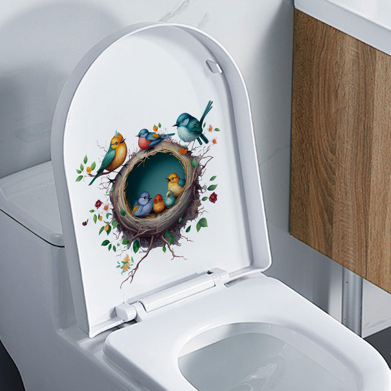 Easy application toilet sticker design 4