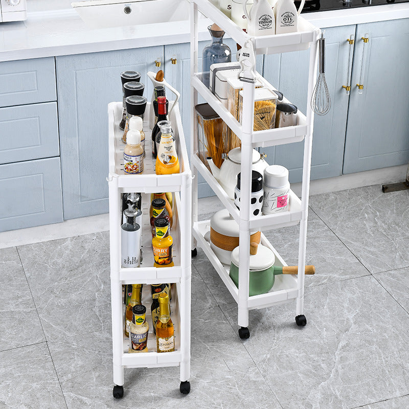 Adjustable storage rack in kitchen