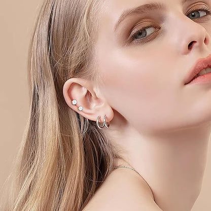 Elegant zirconia stud earrings image 2