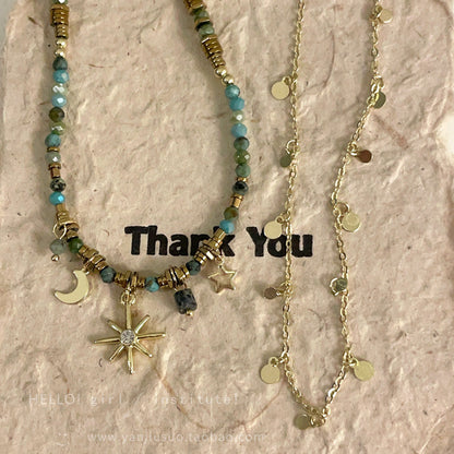 Multiple angles of the vintage necklace showcasing details