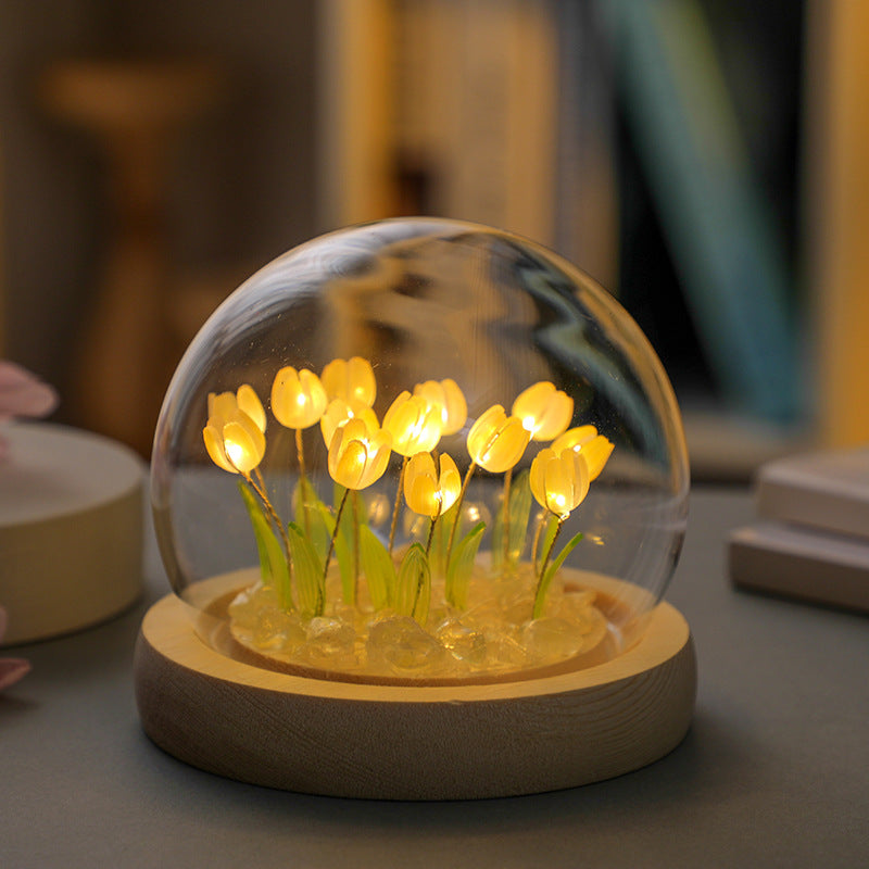 DIY tulip night light assembled view