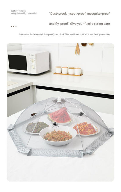 Large foldable mesh food cover for outdoor use