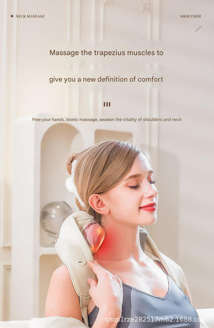 Rechargeable shoulder massager in beige