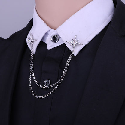 Elegant star brooch with white crystals