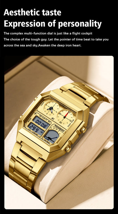 silicone strap men's multifunction watch