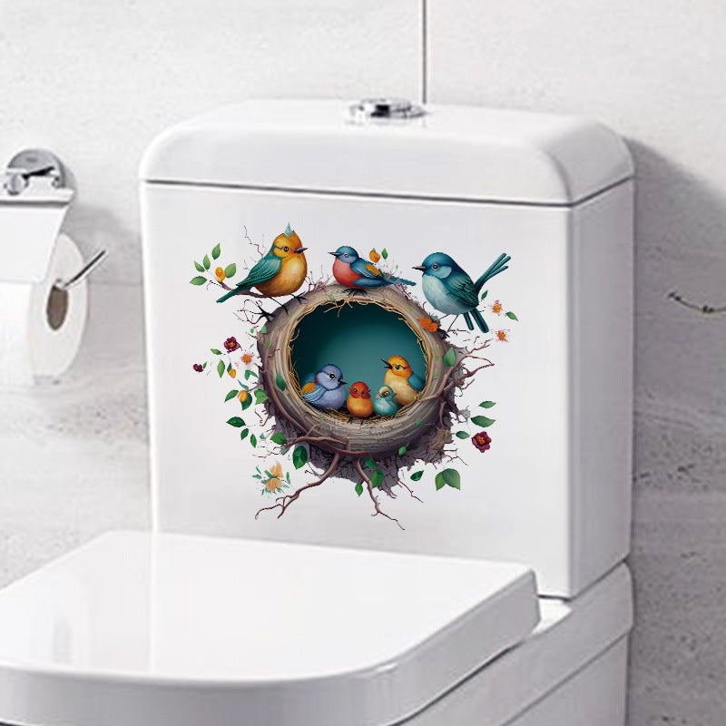 Cartoon sticker for toilet decor design 7