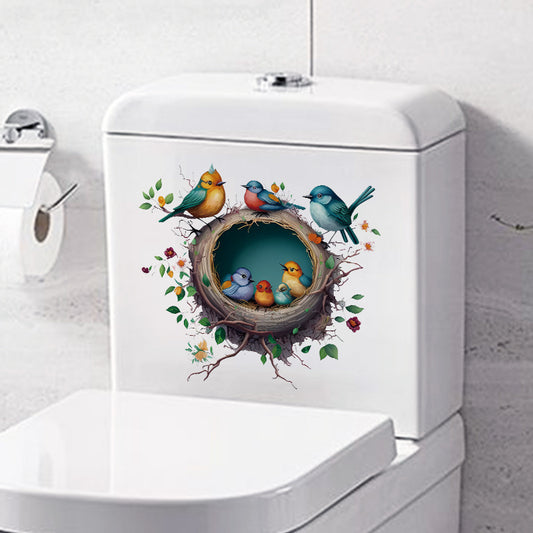 Cartoon sticker for toilet decor design 7