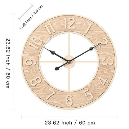 Stylish wooden silent wall clock
