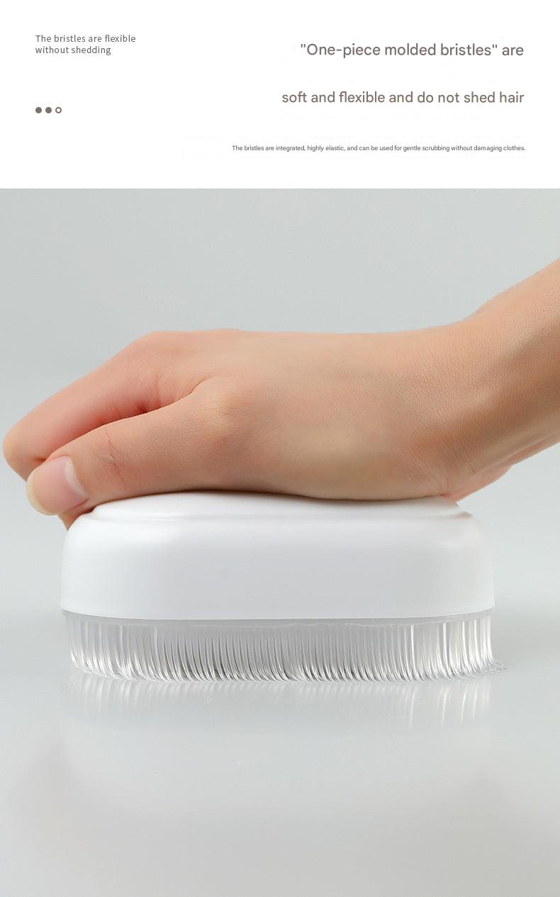 Soft bristle laundry cleaning brush for delicate fabrics