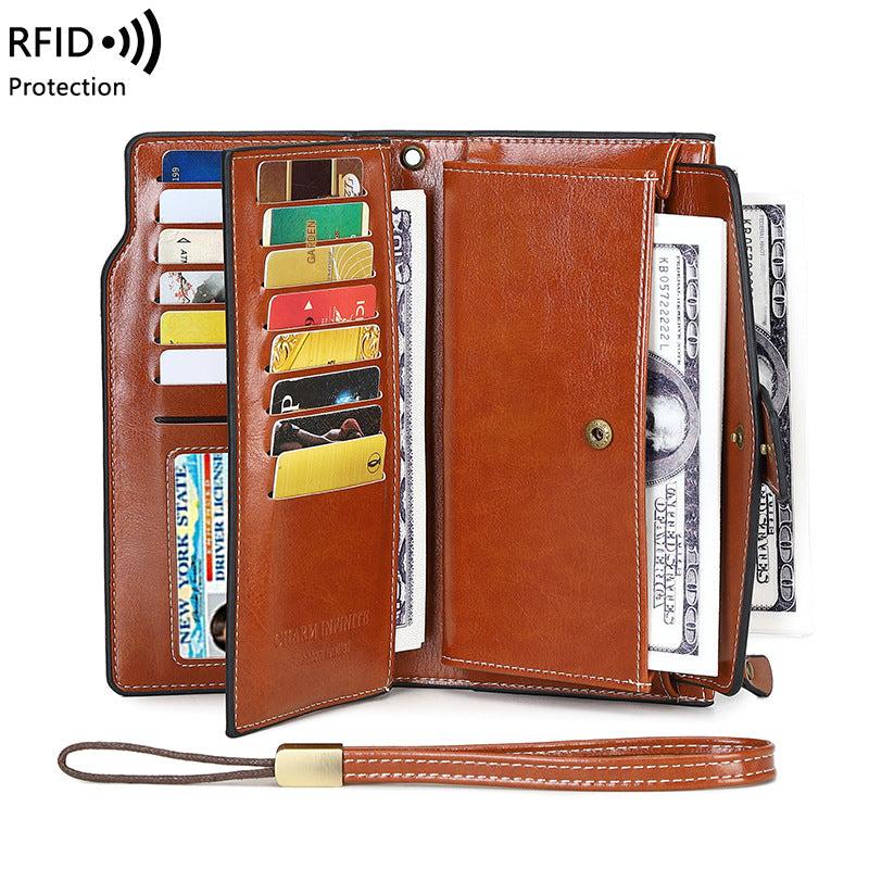 Durable long wallet with RFID protection