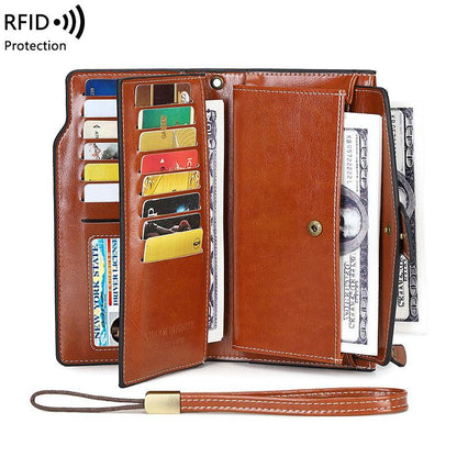 Durable long wallet with RFID protection