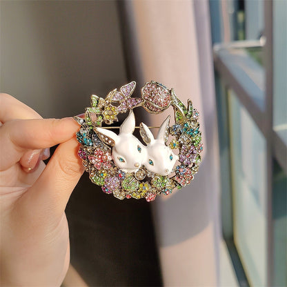 Cute Bunny Brooch Display on Table