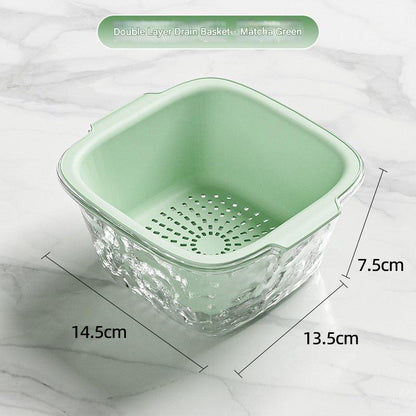 Double Layer Vegetable Washing Basket Image 3
