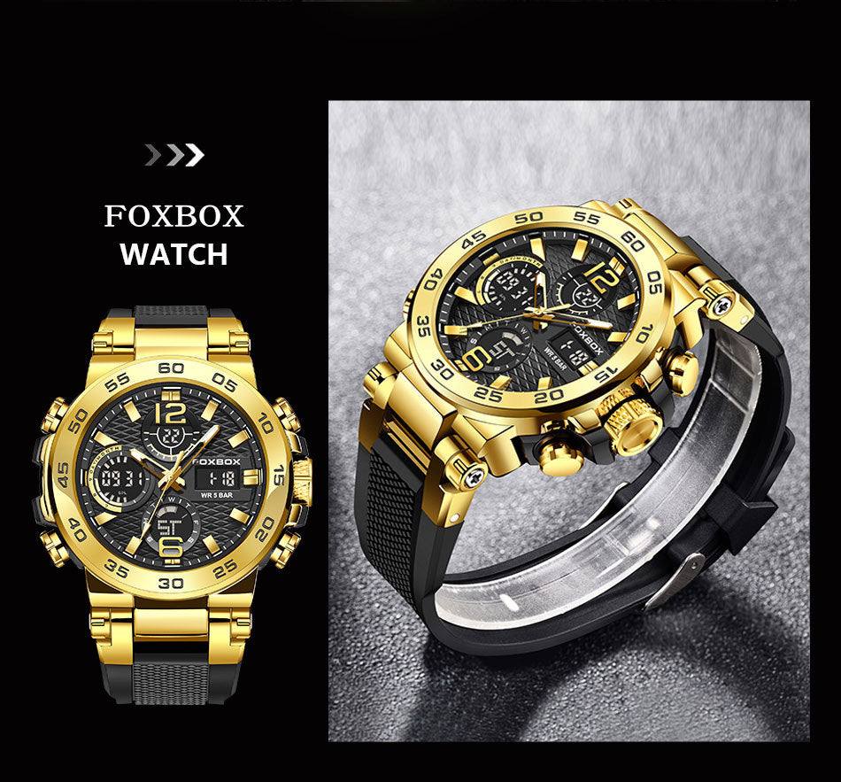 FOXBOX dual display dating sports watch