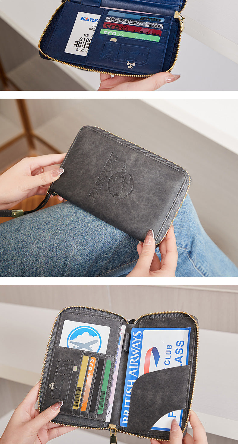 RFID passport holder gray