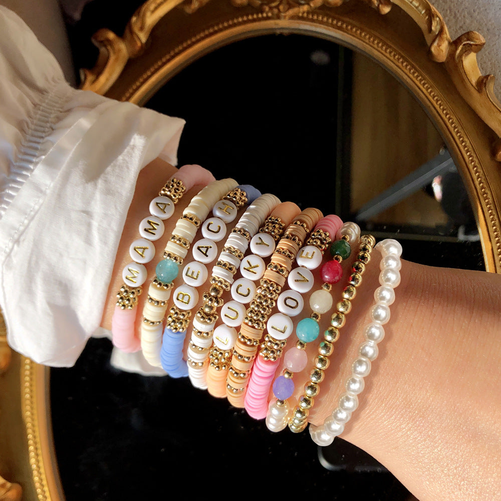 Trendy women's friendship bracelet displayed on a table - image 3